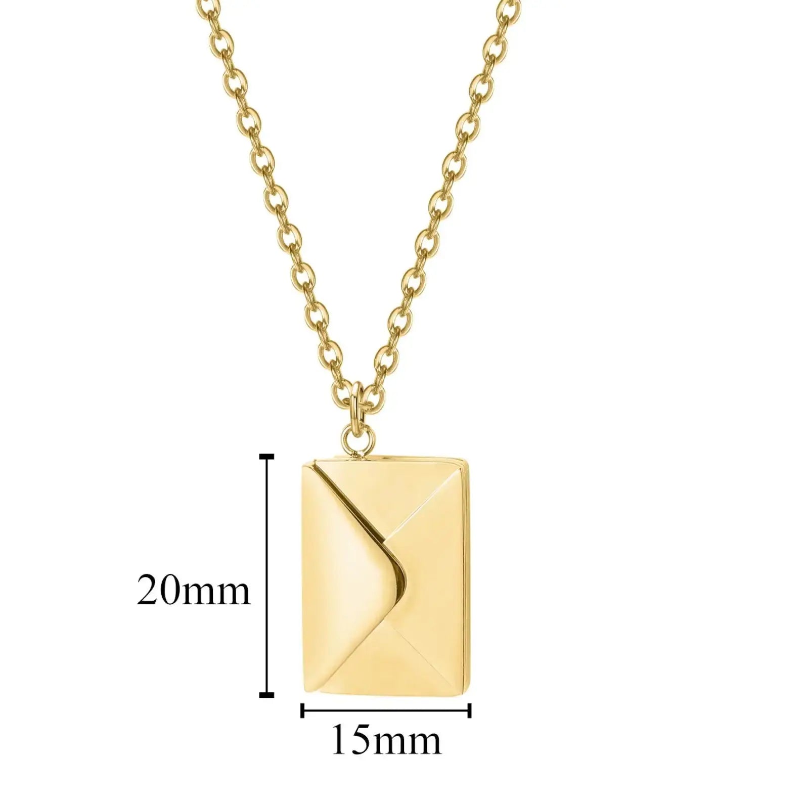 Personalised envelope message necklace
