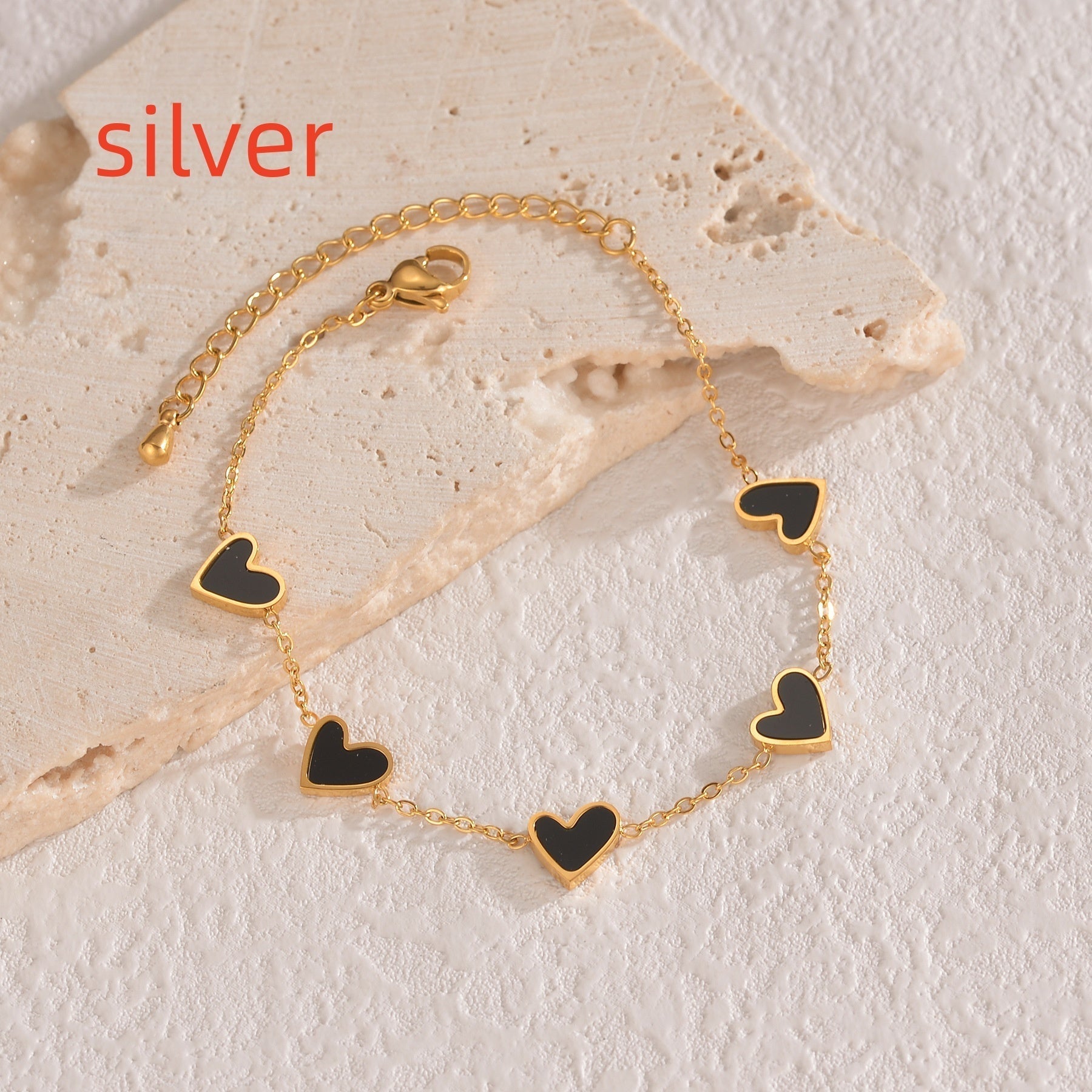 Dripping heart stainless steel bracelet