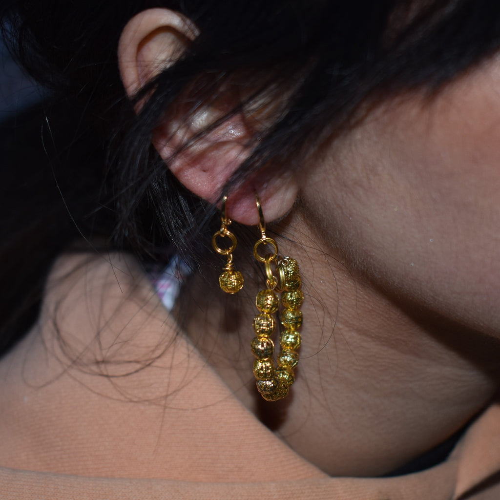 Filigree Gold Huggie Earrings