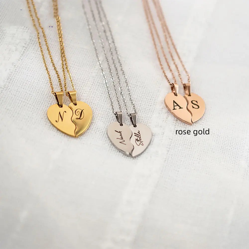 Personalised Heart Engraving Necklace
