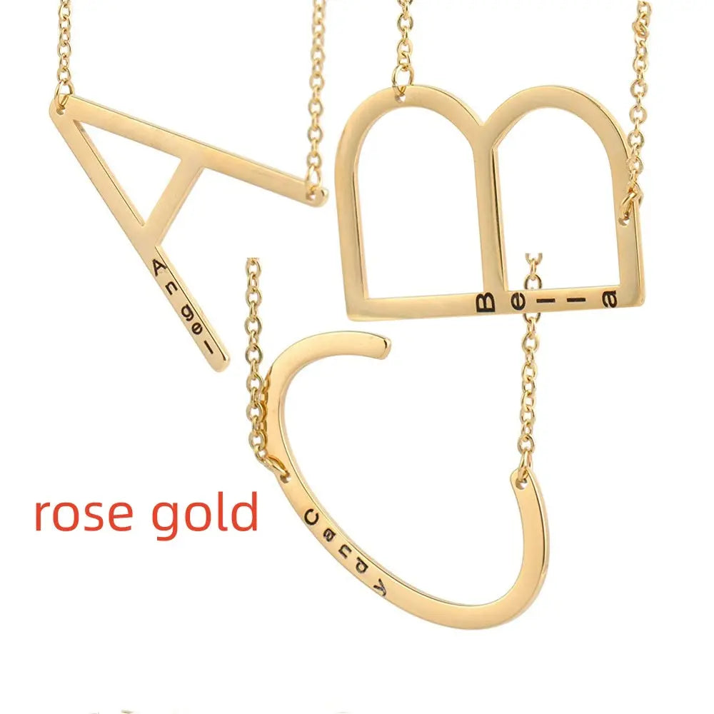 Initial Letter Pendant Necklace – Choose A–Z