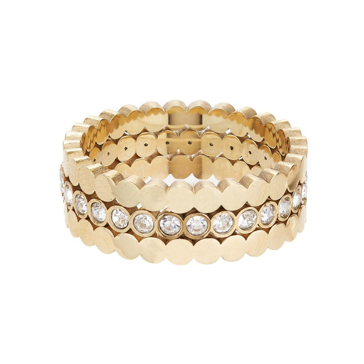 Triple Stacking Gold Ring Set-0