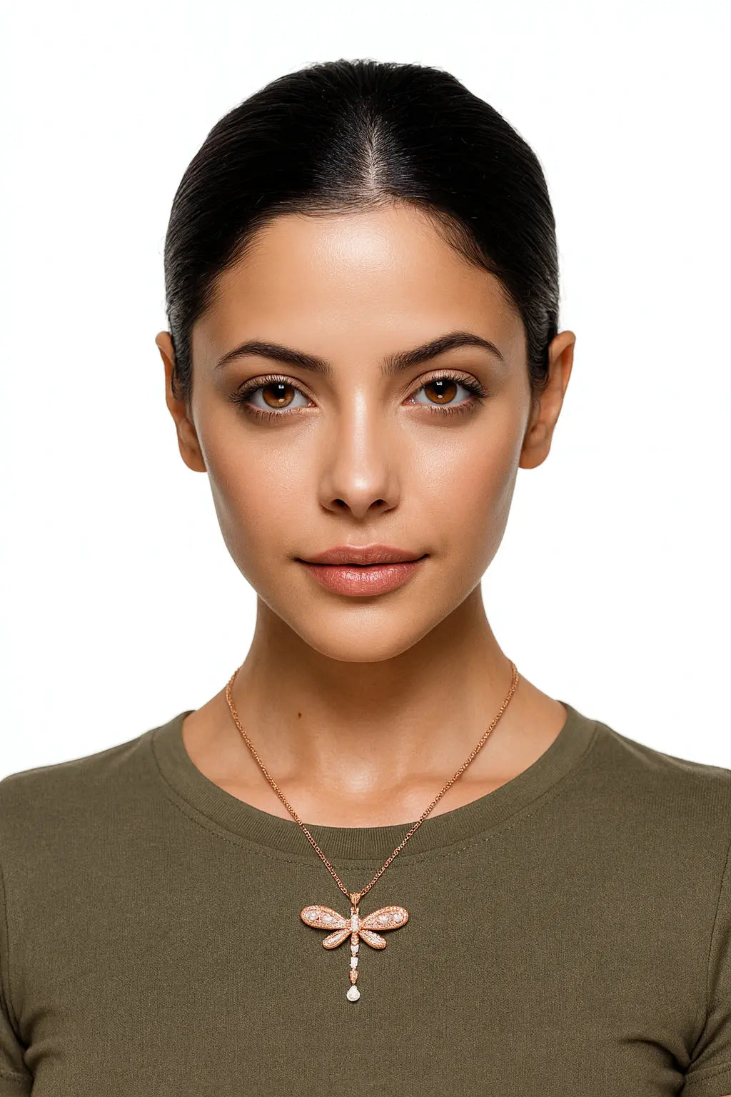 SOLVEIG 18K rose-gold plated crystal necklace