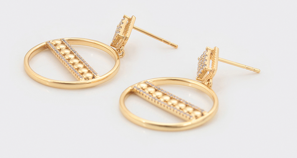 Parure tendance et épurée, Plaquée or 14 carats-3