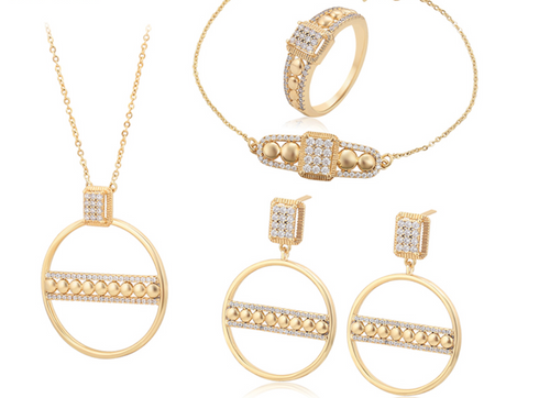 Parure tendance et épurée, Plaquée or 14 carats-0