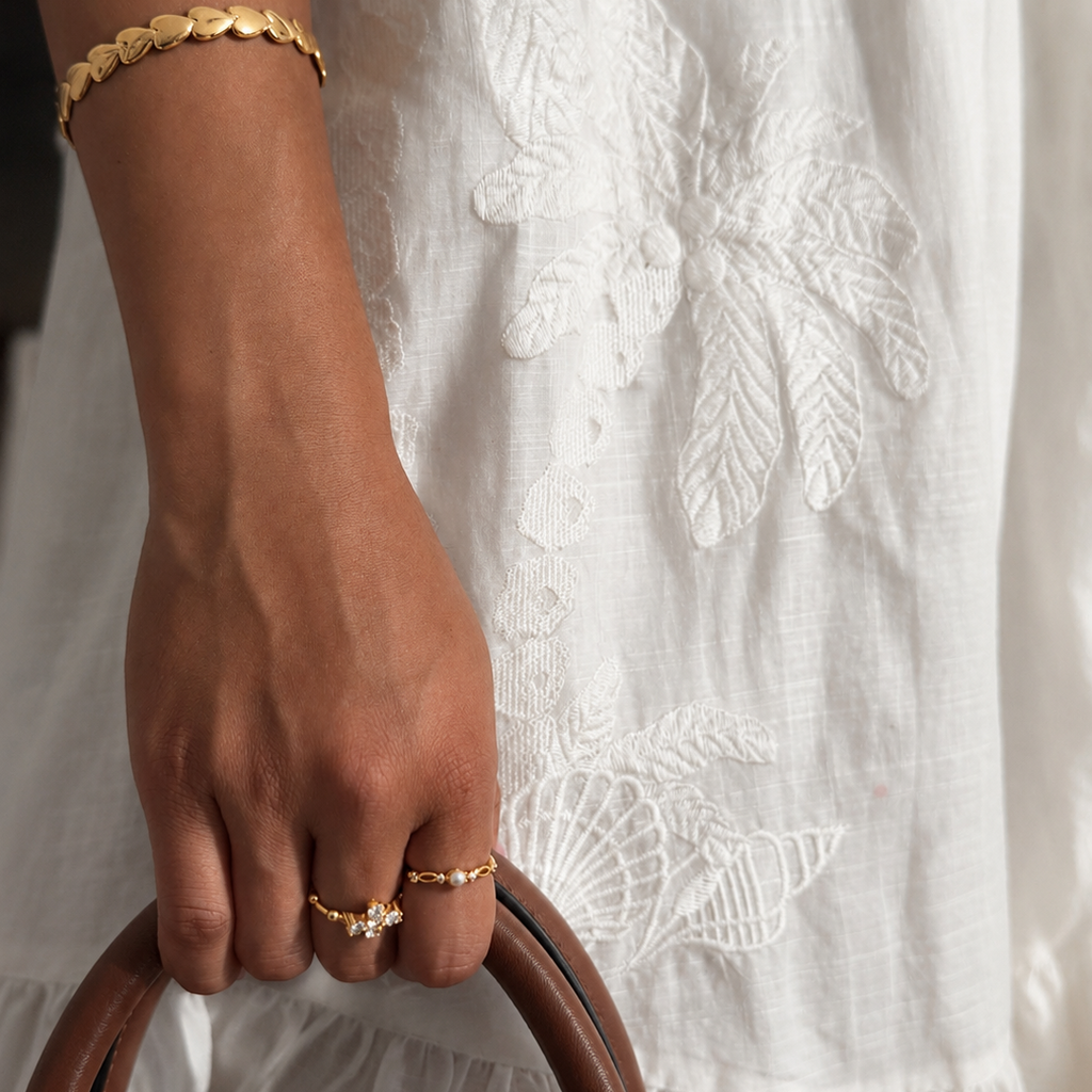 Harmony Pearl Ring & Hoop Set