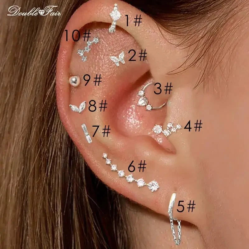 Y2K Chain Cartilage Earring – Gold & Silver