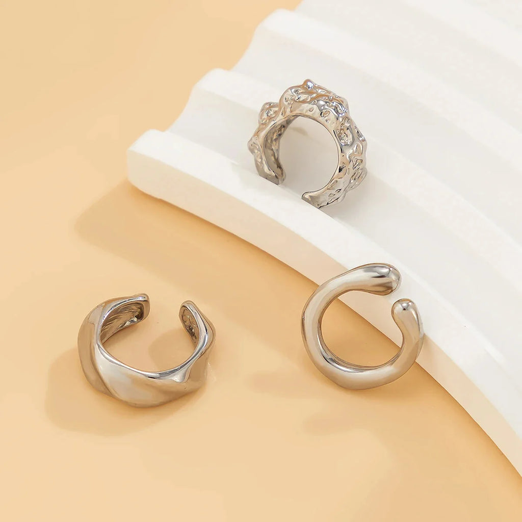 3-Piece Chunky Non-Piercing Ear Cuff Set