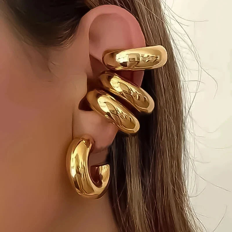 Smooth C-Shaped Non-Piercing Ear Cuffs