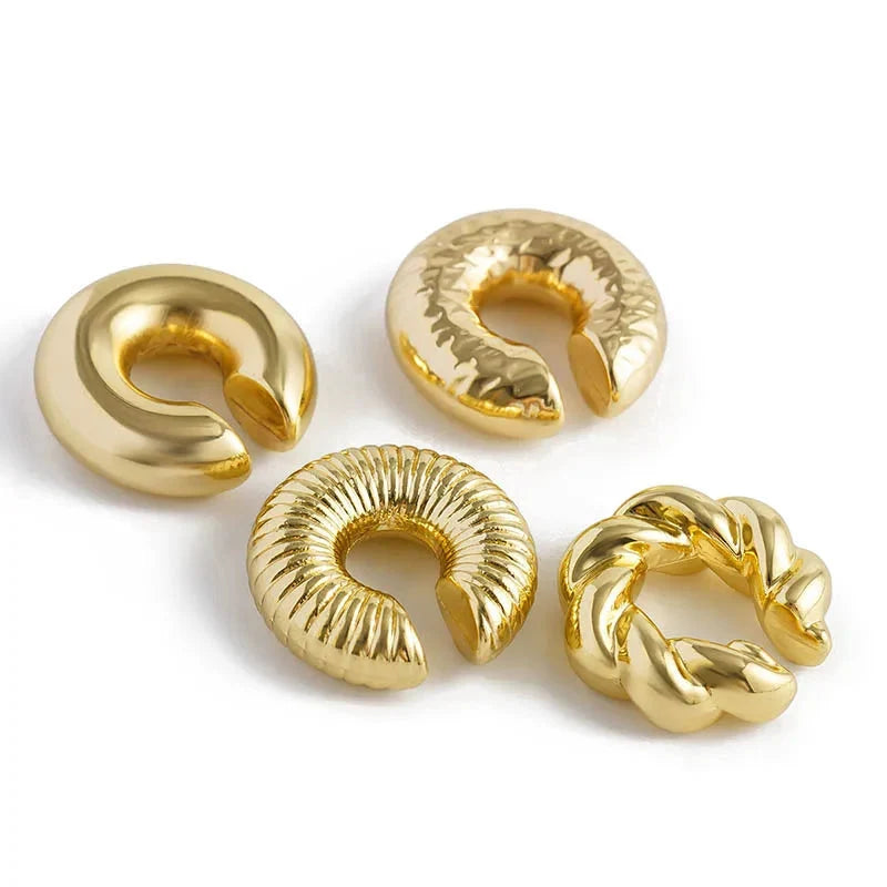 Smooth C-Shaped Non-Piercing Ear Cuffs