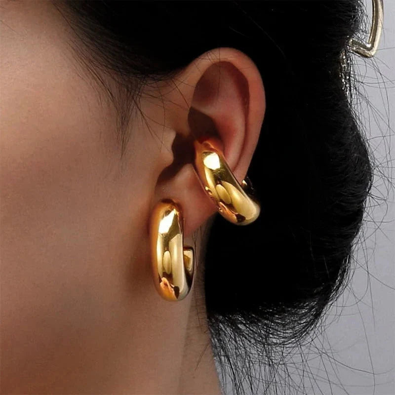 Smooth C-Shaped Non-Piercing Ear Cuffs