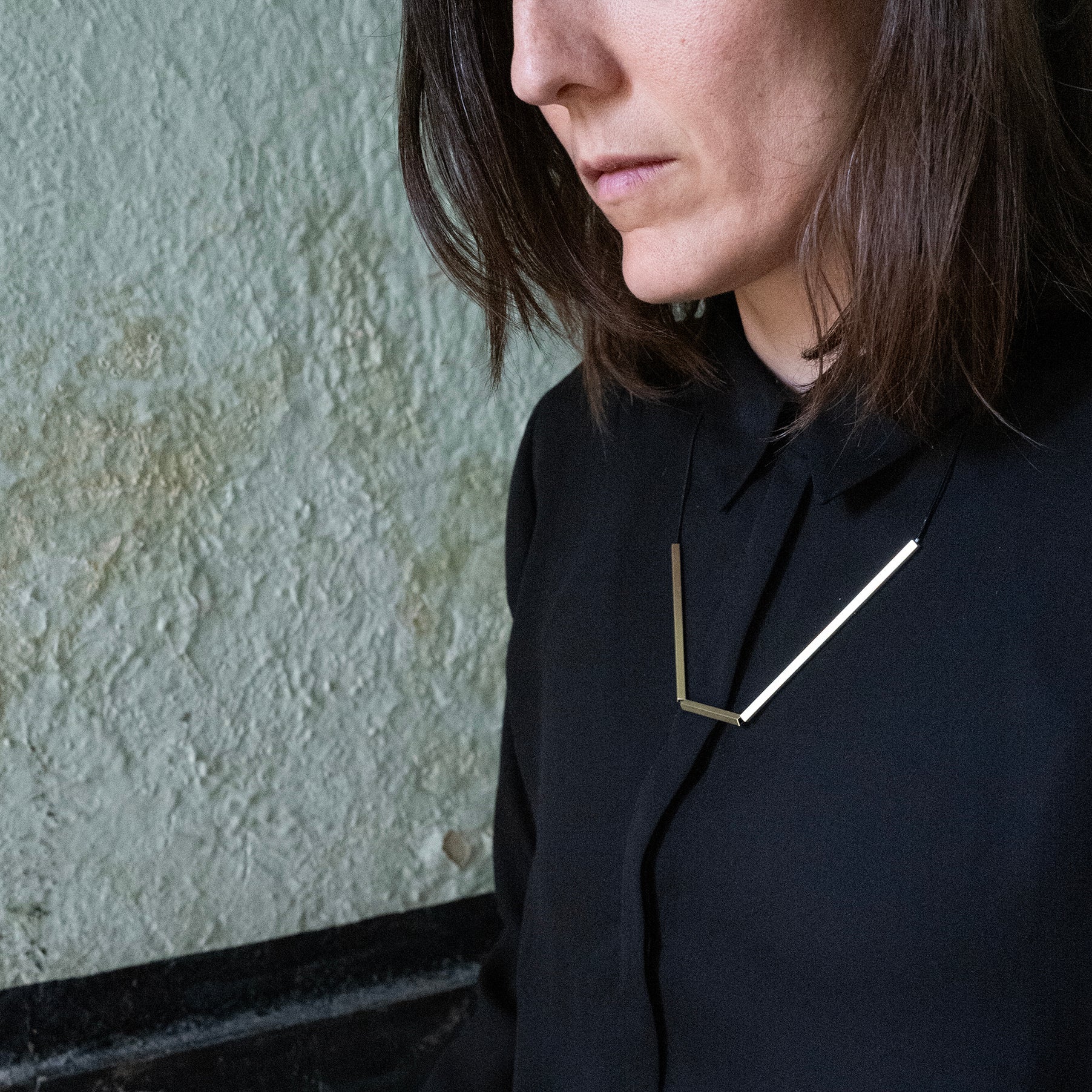 ANGLE Necklace | Geometric Architectural Jewelry-0