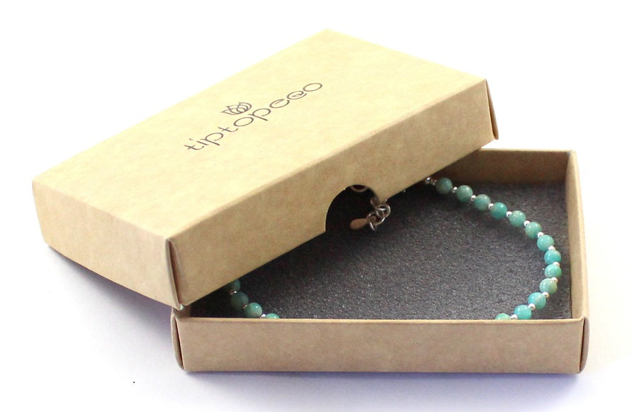 Amazonite Minimalist Green Anklet With Silver