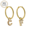 LARGE MALEA HOOPS with LETTER CHARMS 1,5cm