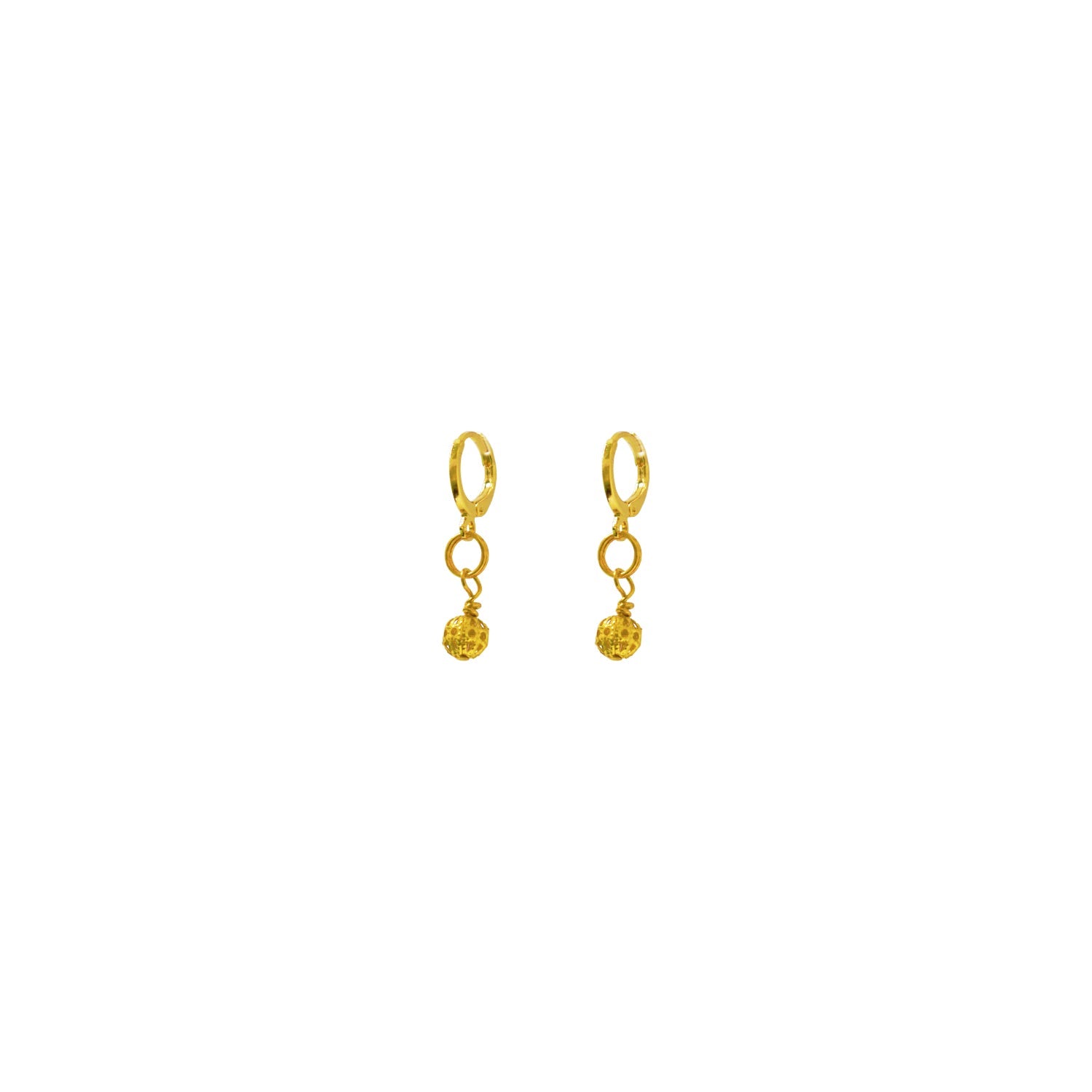 Filigree Gold Huggie Earrings