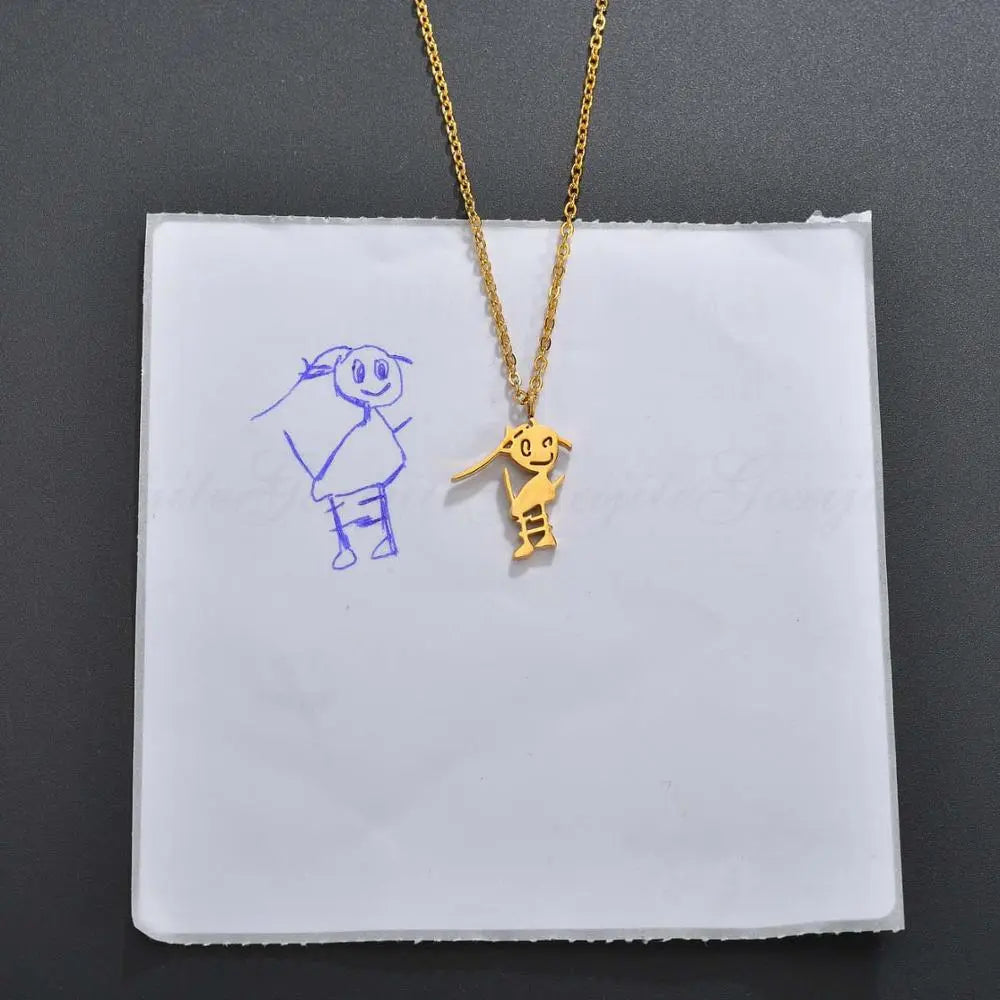 Personalised Doodle Drawing Necklace