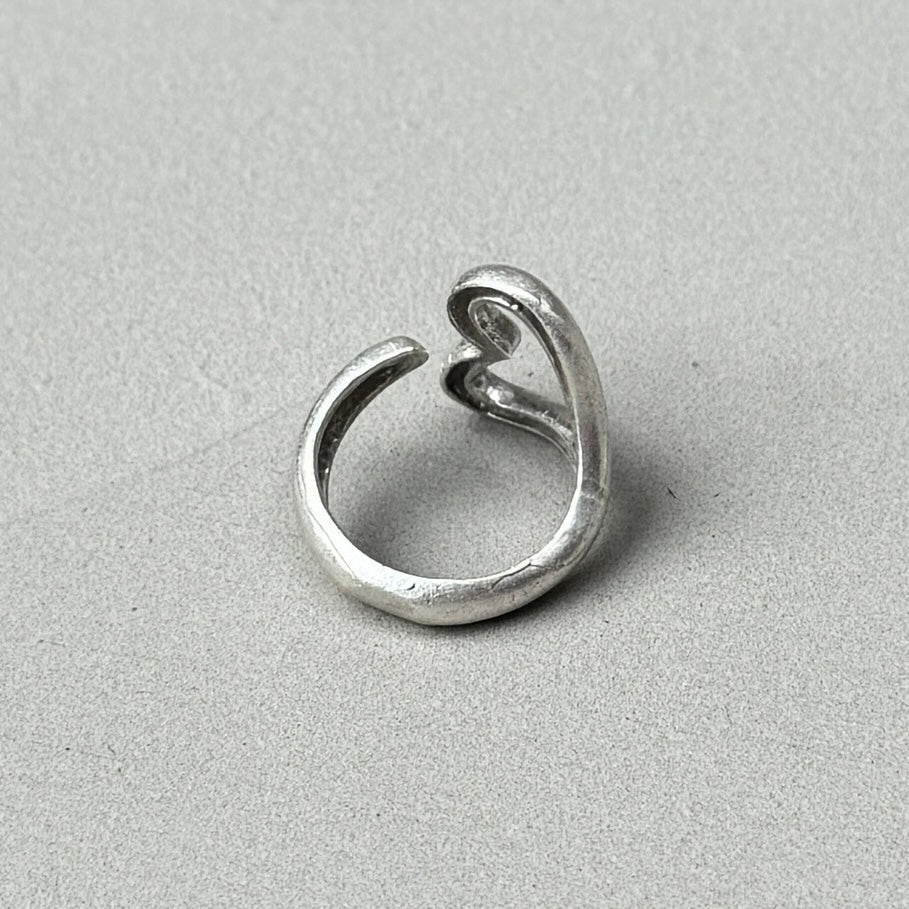 Open Heart Minimalist Silver Ring