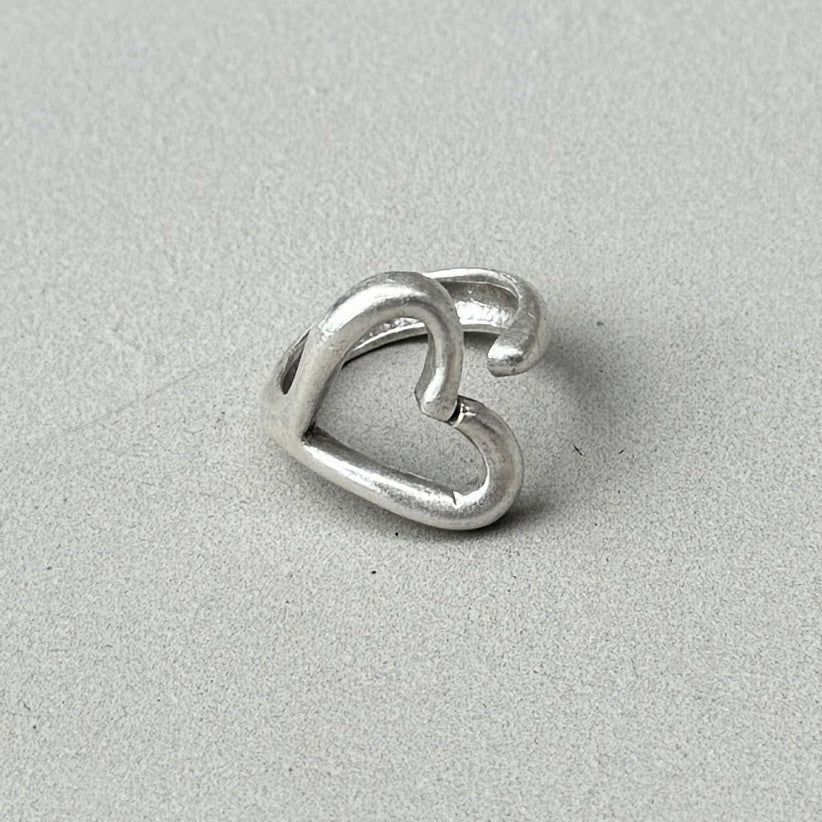 Open Heart Minimalist Silver Ring