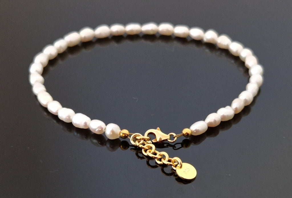 Freshwater Pearl Anklet With Silver