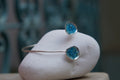 Limpet Shell & Blue Murano Glass Silver Bangle