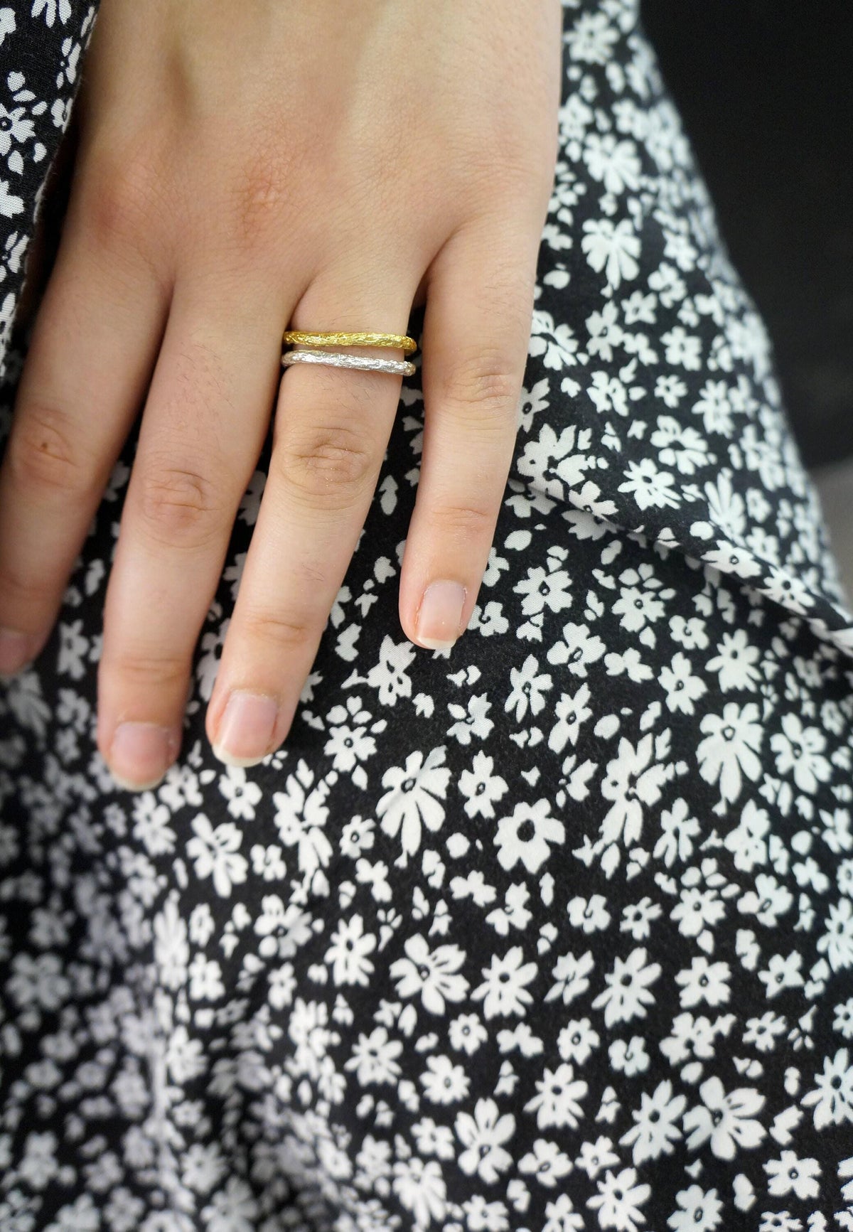 Two-Tone Twig Branch Ring