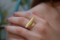 Adjustable Recycled Brass Olive Leaf Ring