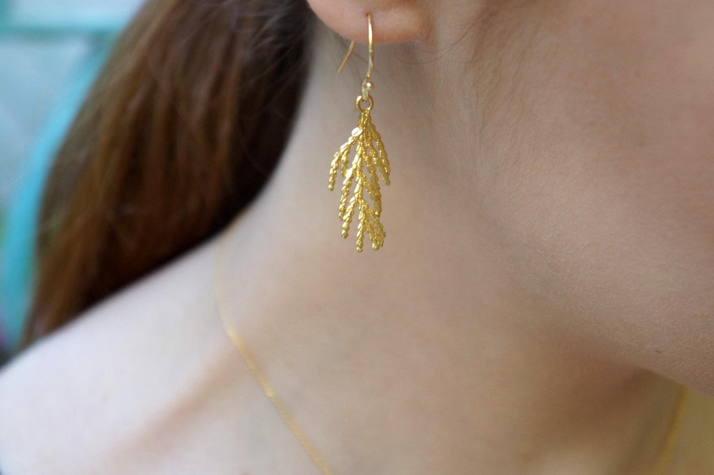CYPRESS gold-plated botanical flower earrings