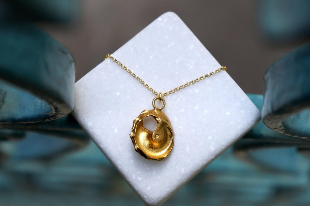 Gold-Plated Sea Shell Pendant Necklace