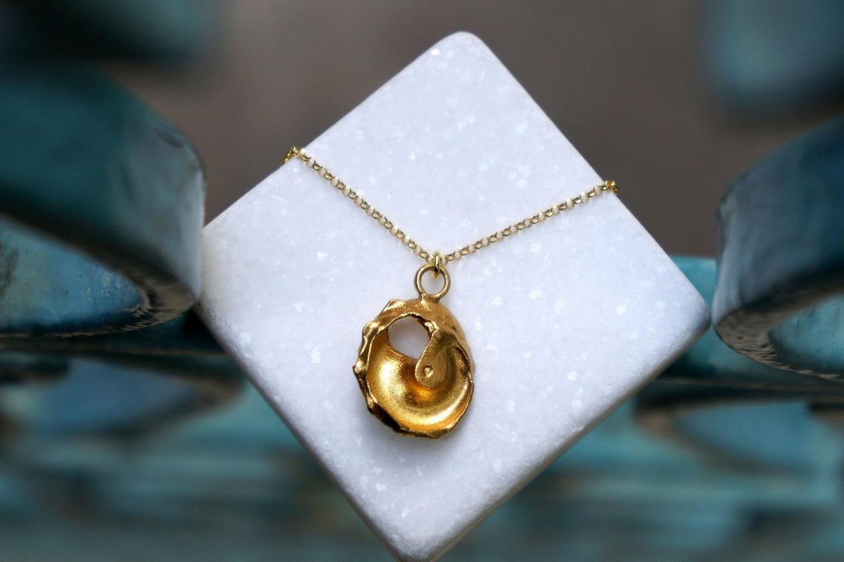 Gold-Plated Sea Shell Pendant Necklace