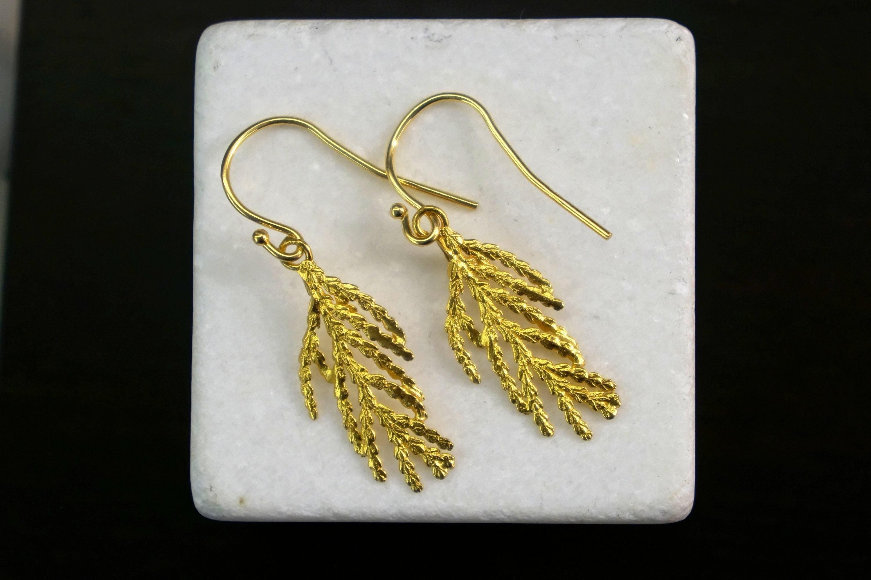 CYPRESS gold-plated botanical flower earrings