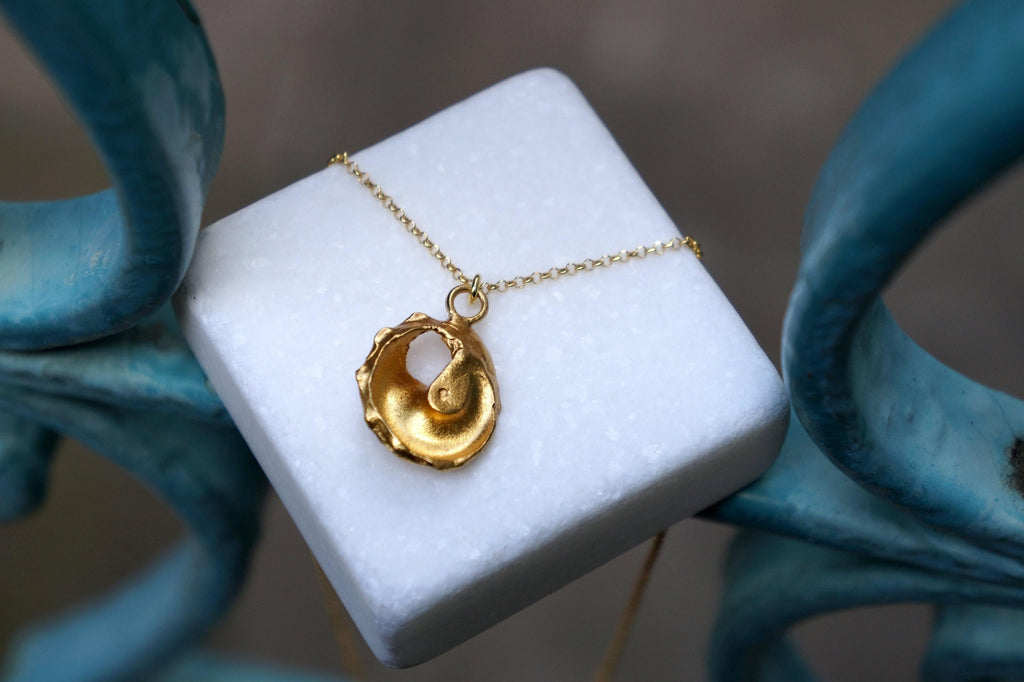 Gold-Plated Sea Shell Pendant Necklace