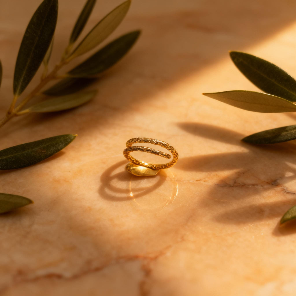 Botanical Silver Ring: Pine Branch Design - Adjustable Nature Band-4