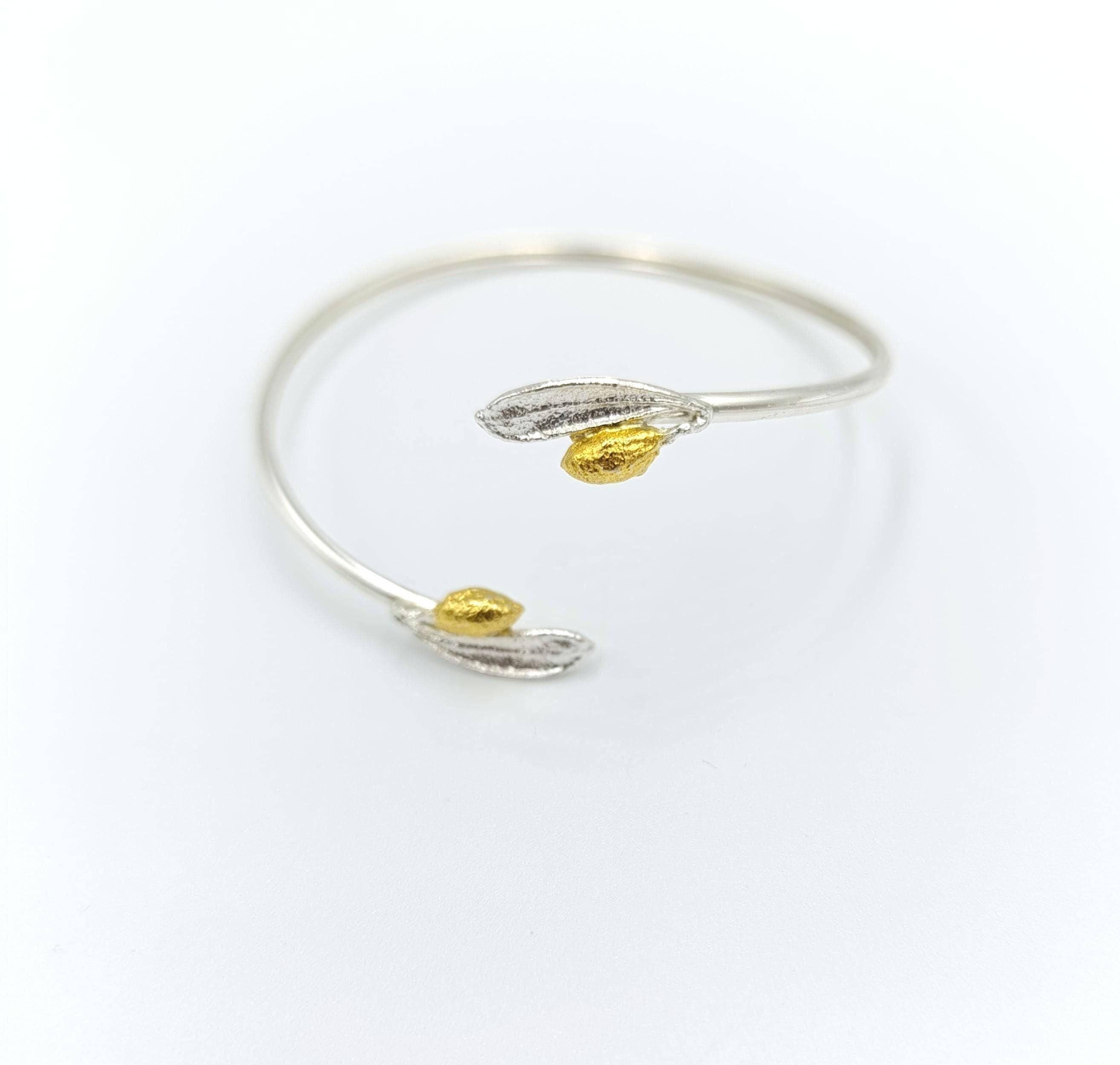 Recycled Sterling Silver Olive Bracelet