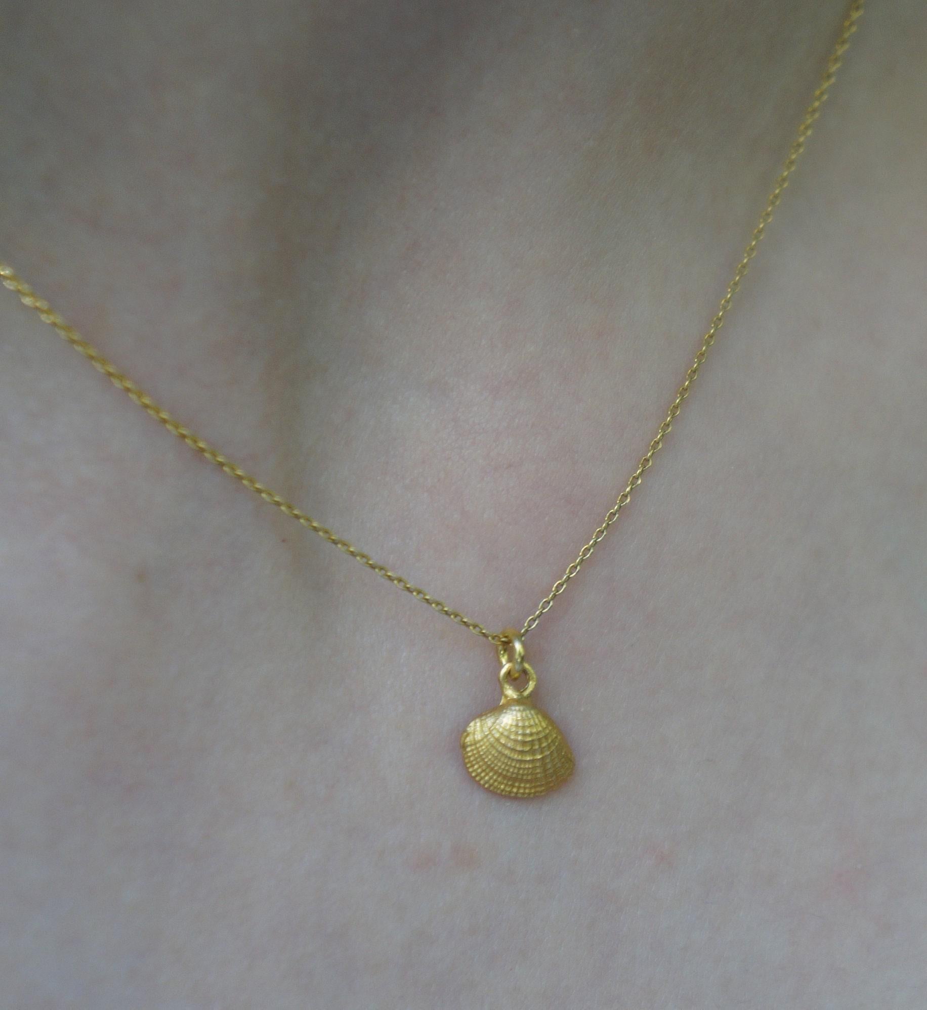 Tiny Sea Shell Gold Necklace