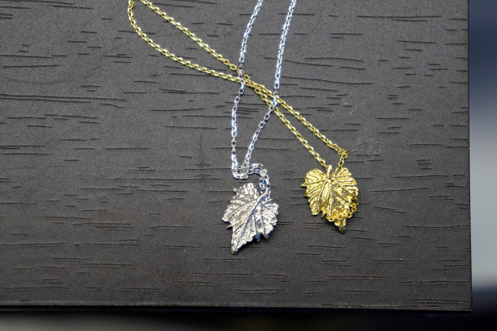 VINE leaf sterling silver necklace