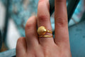 Gold Sea Shell Ring, Handmade Nature Jewelry, Organic Beach Band, Eco Gift for Luck & Vitality, Gold or Sterling Silver 925-0