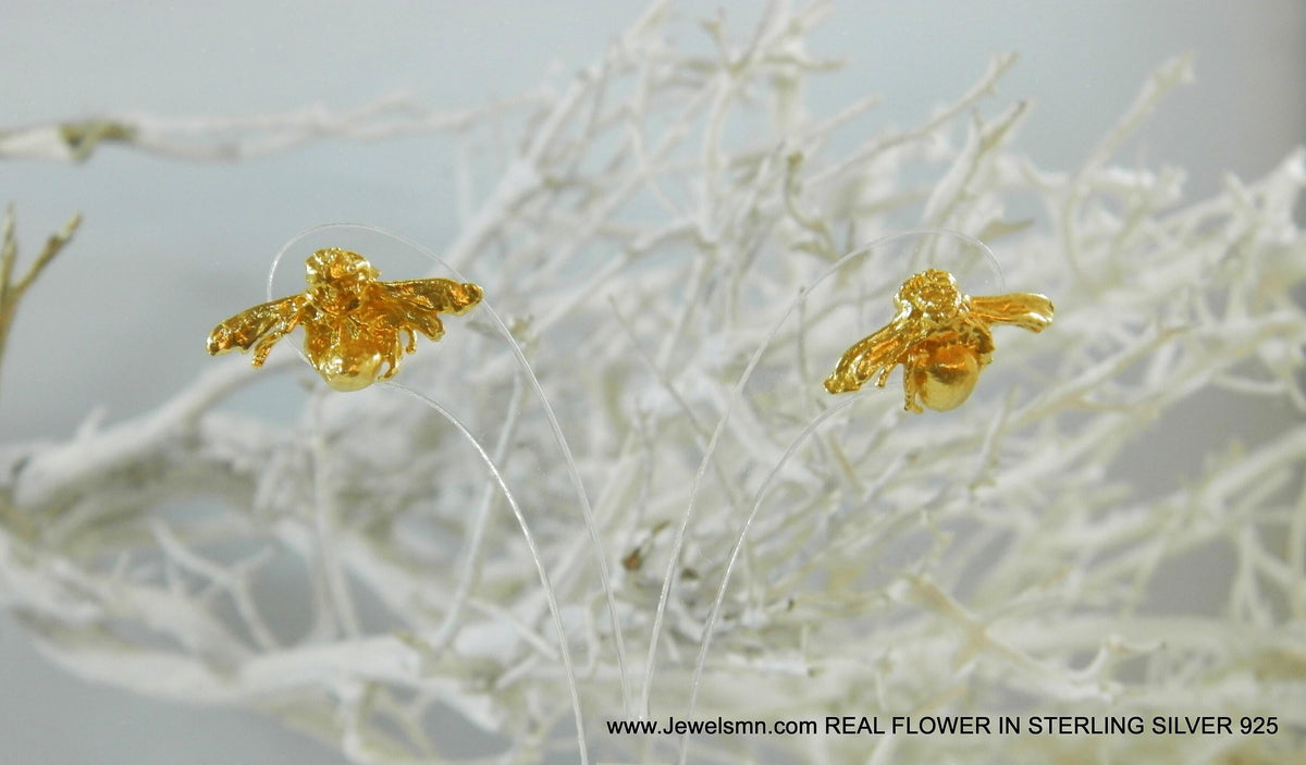 Gold-Plated Bee Stud Earrings