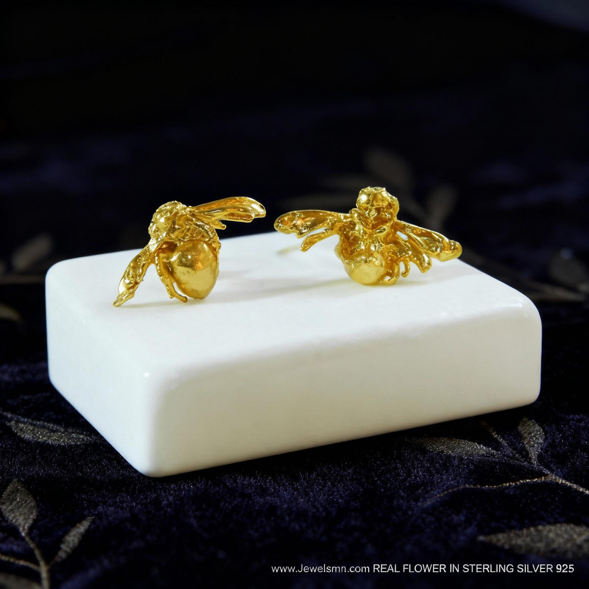 Gold-Plated Bee Stud Earrings