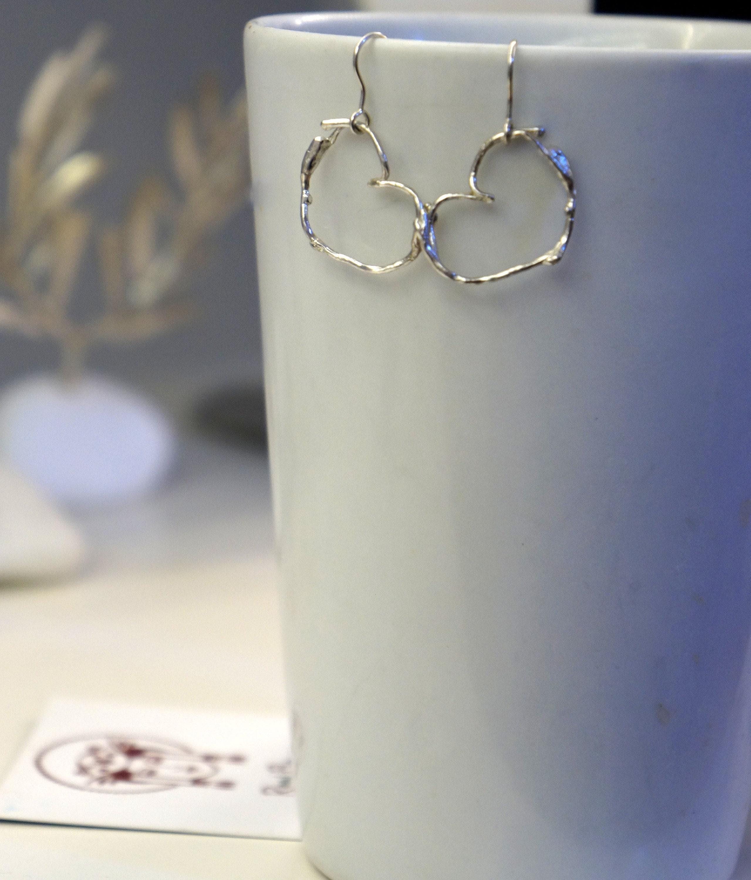 Gold Heart Twig Earrings