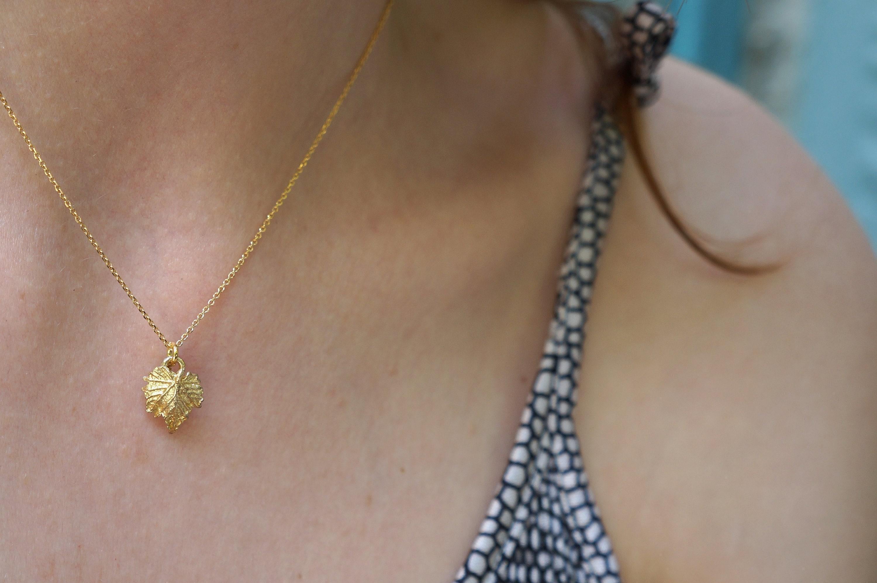 VINE leaf sterling silver necklace