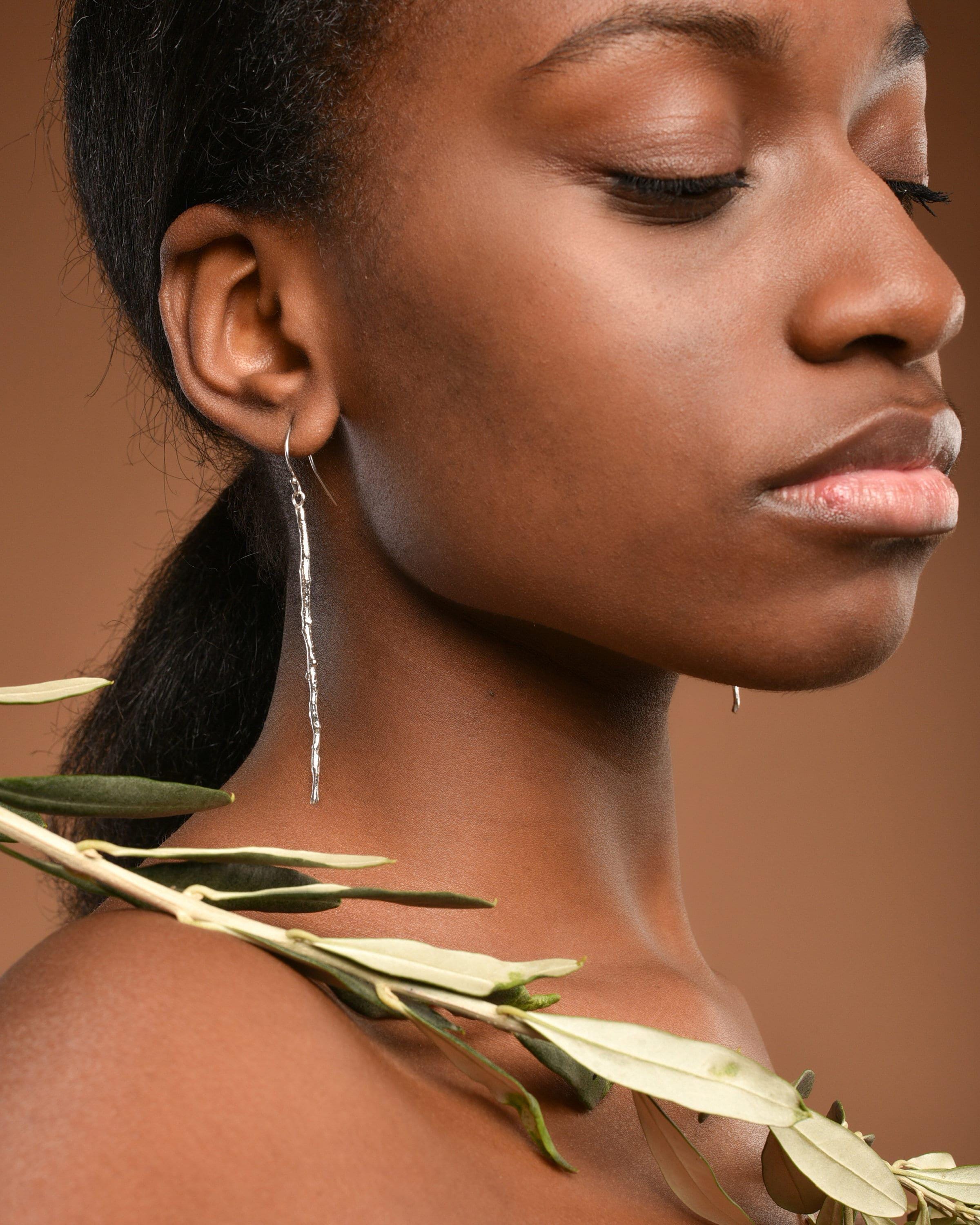 OLIVE branch sterling silver earrings