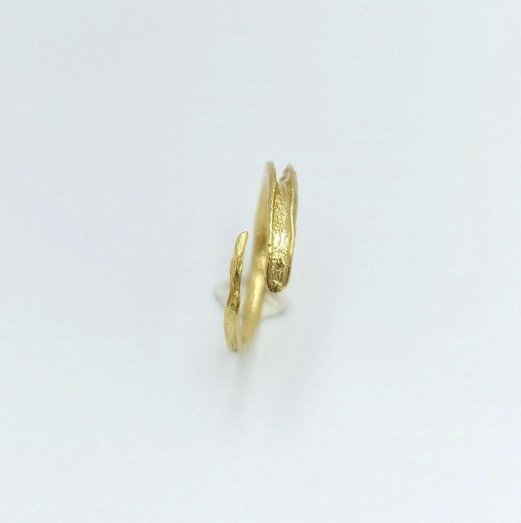 Gold  Olive Twig Ring, Handmade Minimalist Jewelry, Natural Stack Band, Gift for Good Fortune, Eco Sustainable Sterling Silver 925-3