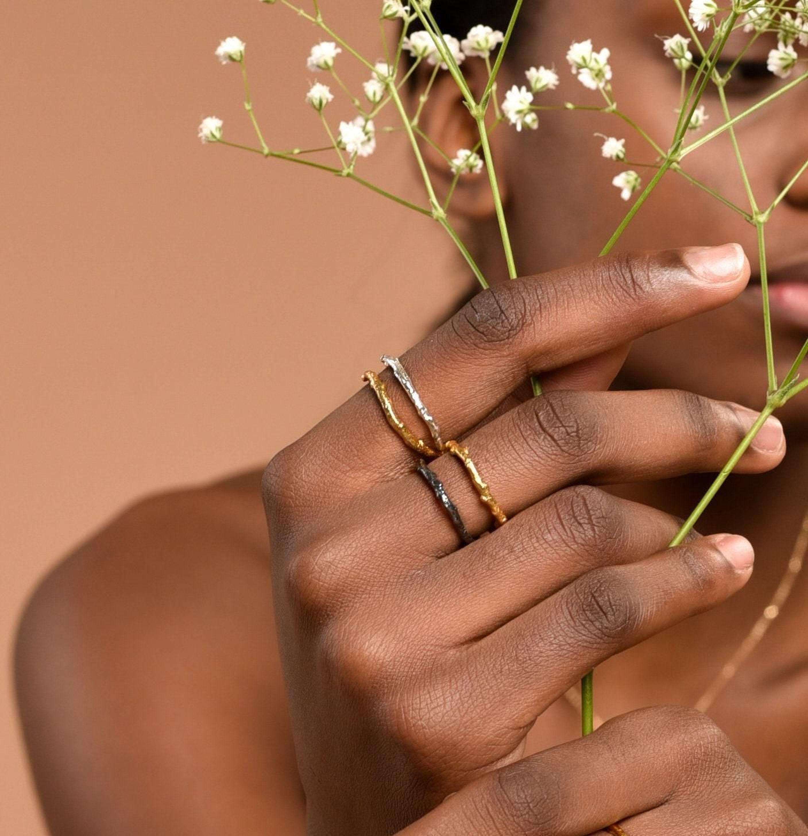 Sterling Silver Olive Branch Ring