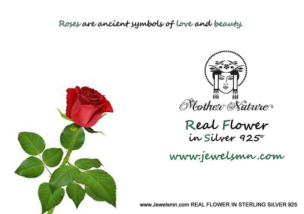 Sterling Silver Rose Twig & Leaf Ring