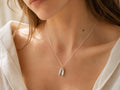 PISTACHIO leaf sterling silver necklace