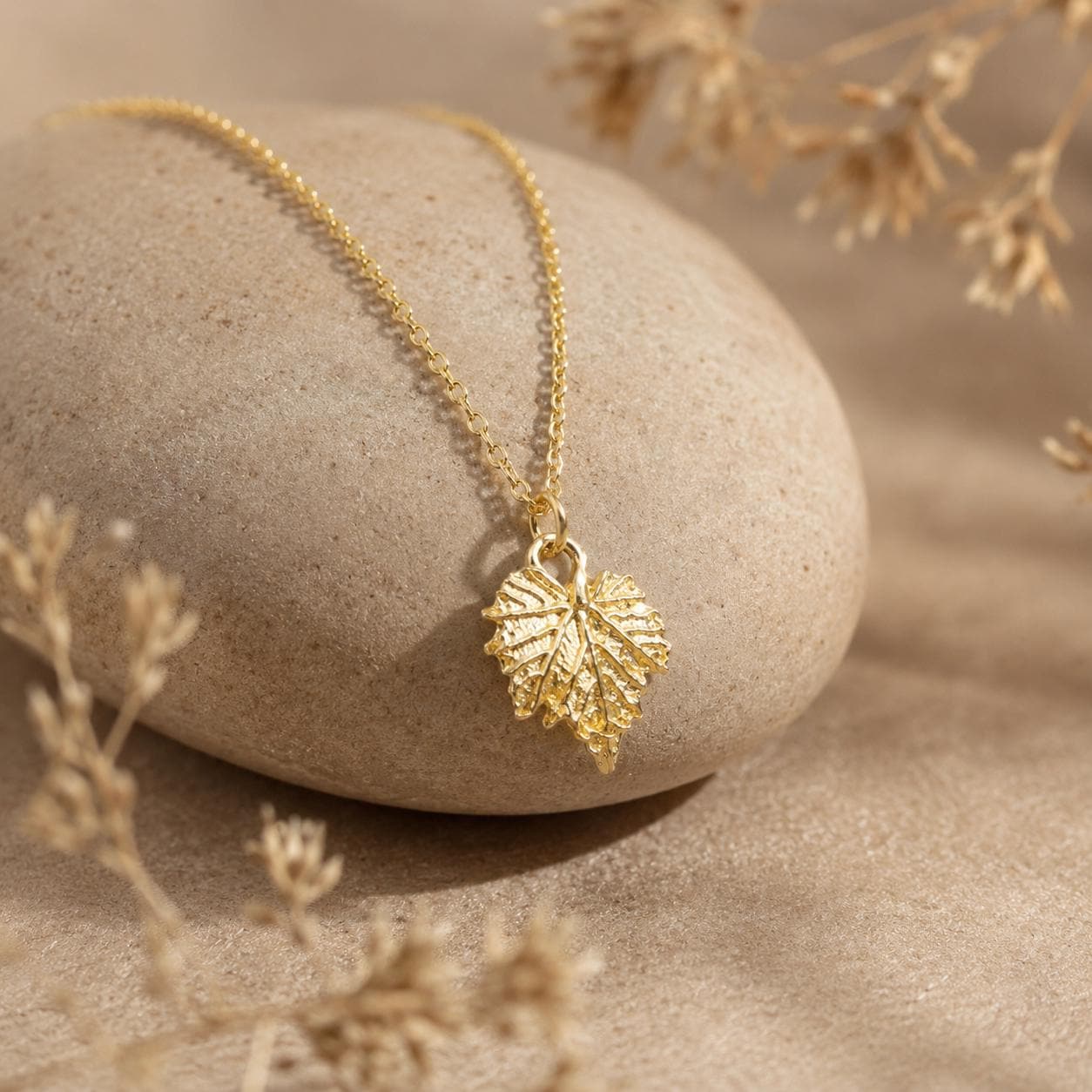 VINE leaf sterling silver necklace