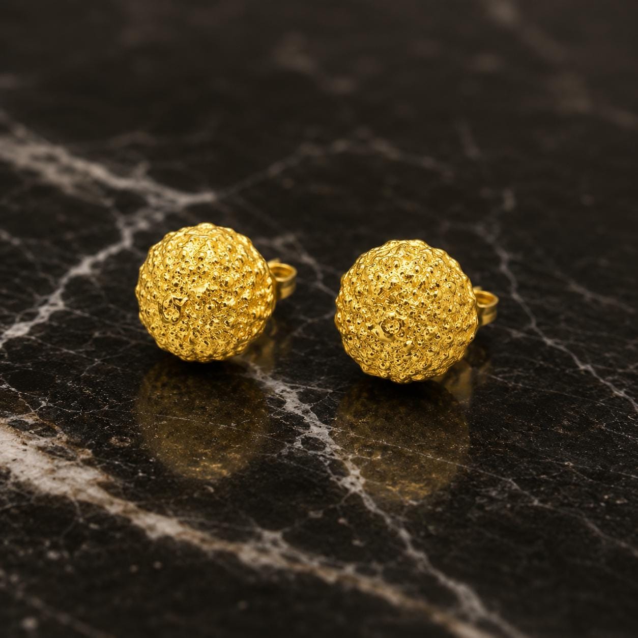 URCHIN sea-inspired sterling silver stud earrings