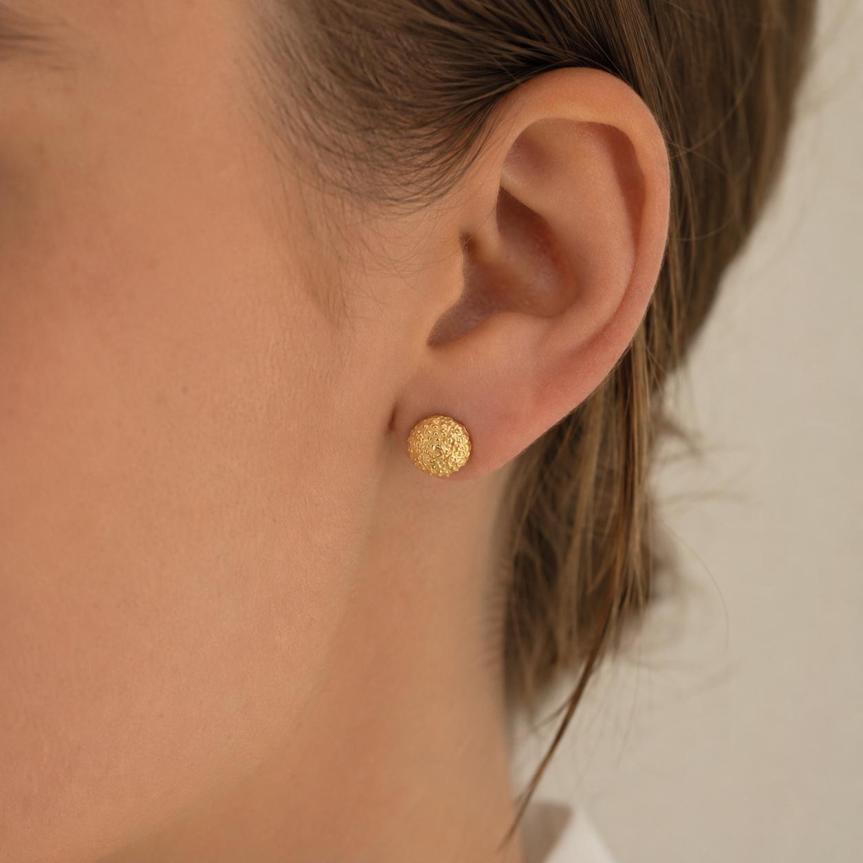 URCHIN sea-inspired sterling silver stud earrings