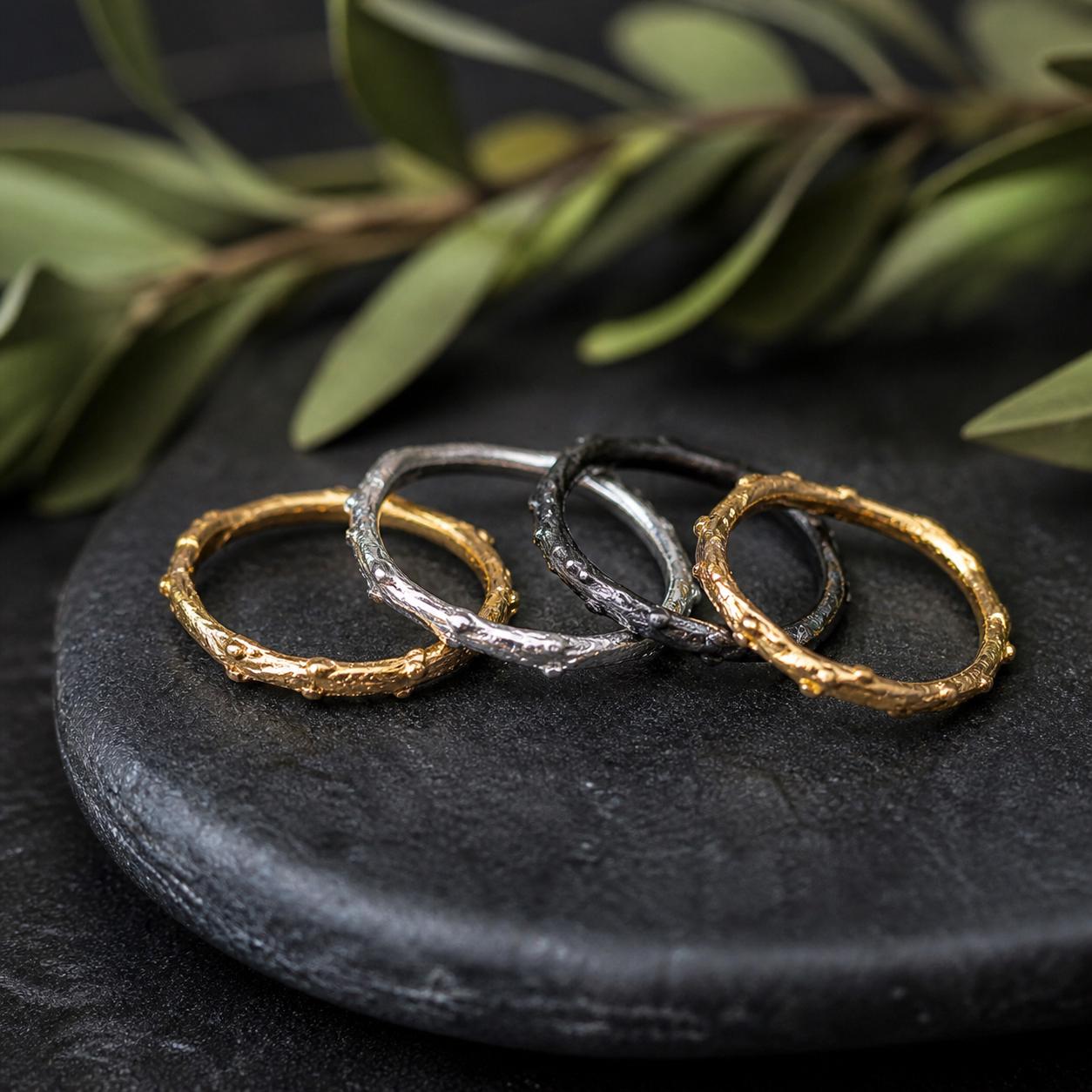 Sterling Silver Olive Branch Ring