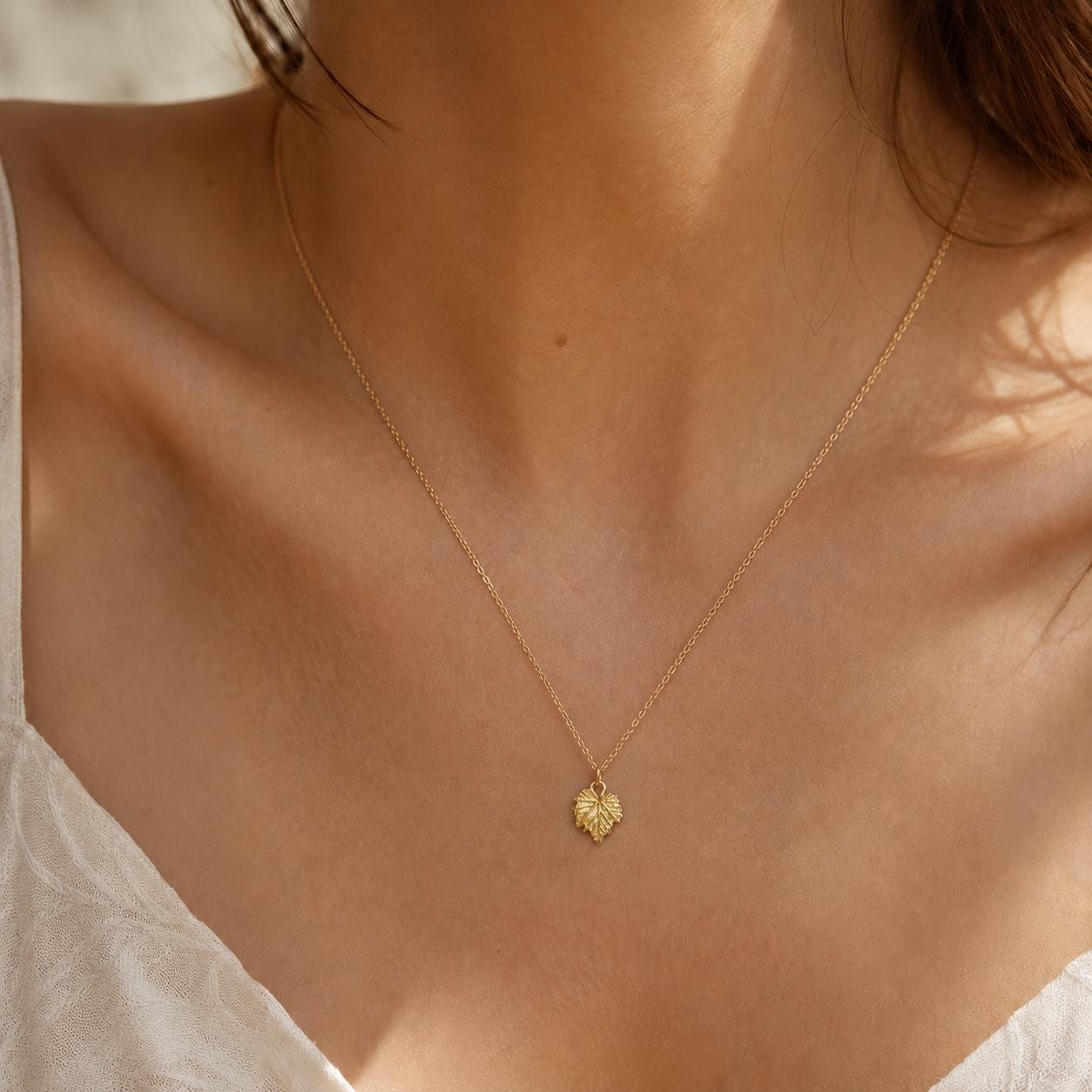 VINE leaf sterling silver necklace